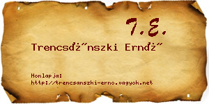 Trencsánszki Ernő névjegykártya