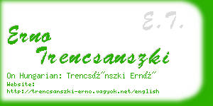 erno trencsanszki business card